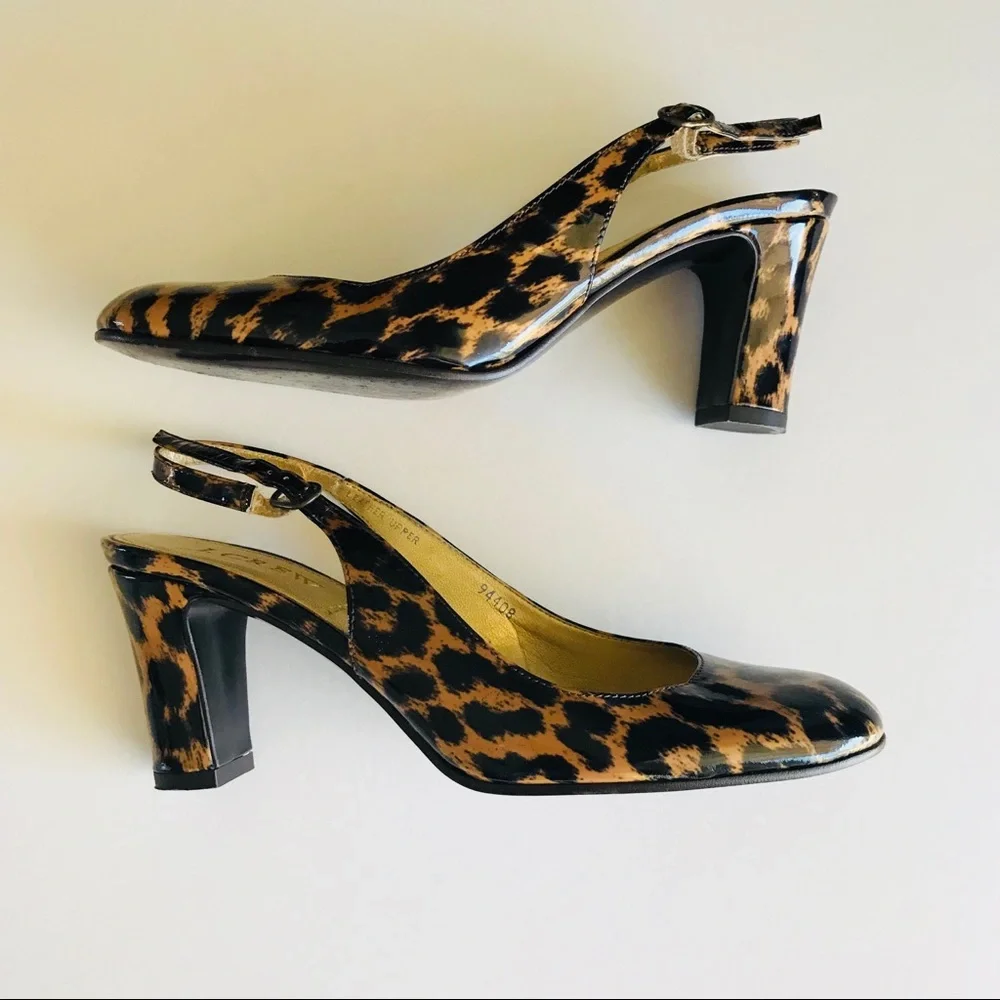 J. Crew animal print sling back pumps size 5.5 - Picture 3 of 5